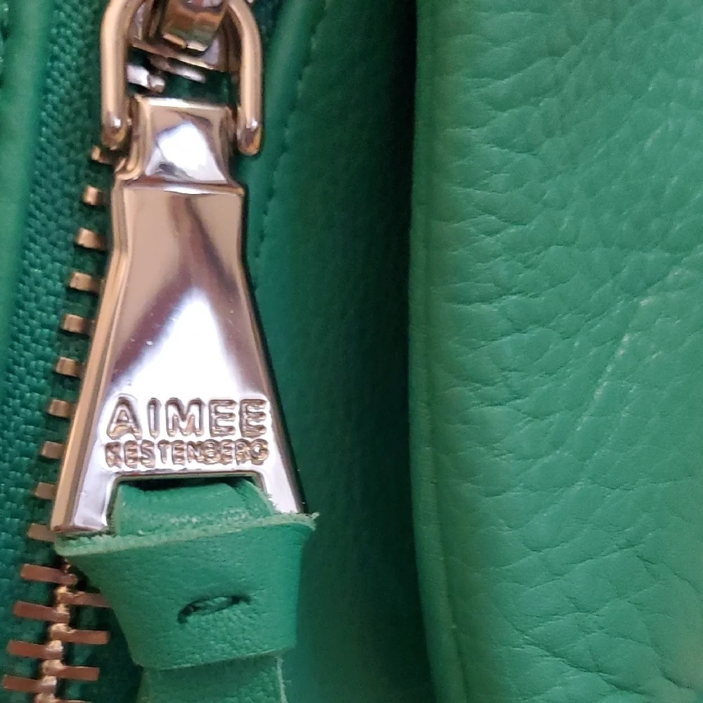 Aimee Kestenberg Teal Green Bali Leather Crossbody Bag with Adjustable Strap - Picture 7 of 17